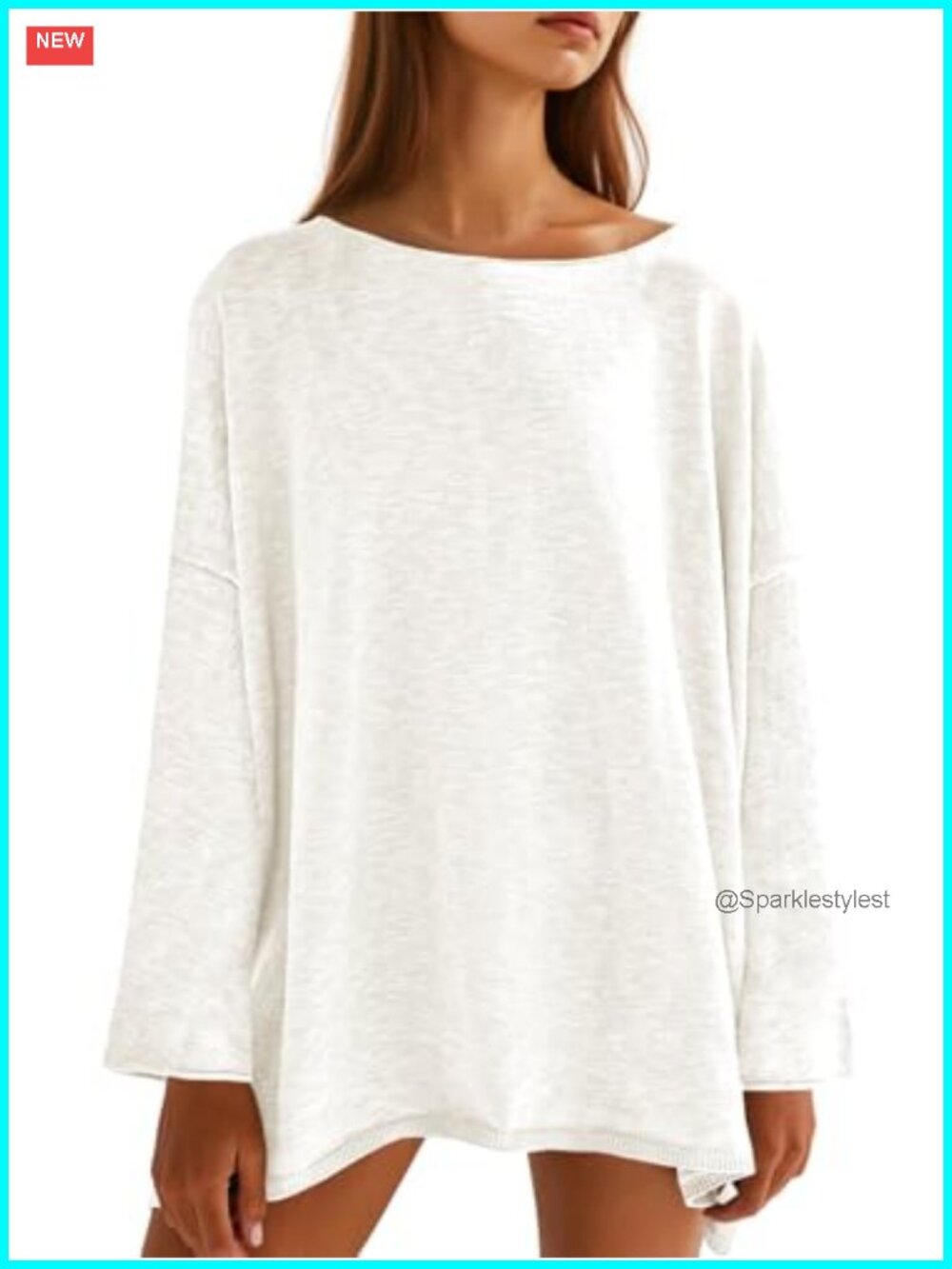 Oversized Long Sleeve Knitted Lightweight Sweater Tunic Top